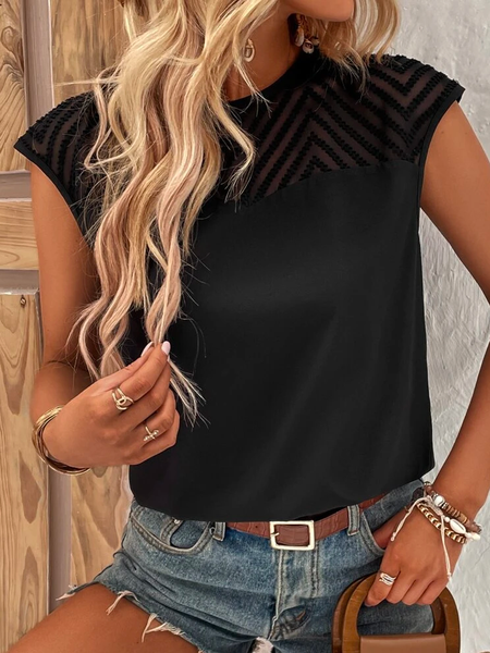 

Casual Crew Neck Loose Plain Shirt, Black, Shirts & Blouses