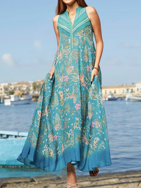 

Ethnic Regular Fit Boho Dress, Cyan, Dresses