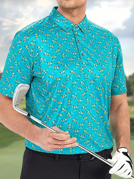 

Men’s Outdoor Golf Polo Collar Regular Fit Casual Polo Shirt, As picture, T-shirts
