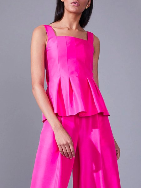 

Square Neck Regular Fit Urban Tank Top, Deep pink, Tanks and Camis