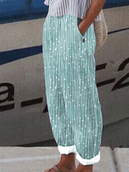 

Loose Polka Dots Pants, Blue, Pants