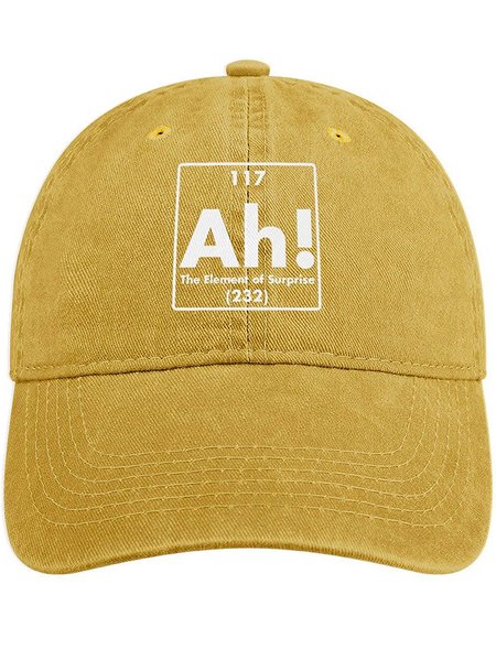 

Men's /Women's Ah The Element Of Surprise Graphic Printing Regular Fit Adjustable Denim Hat, Yellow, Women's Hats