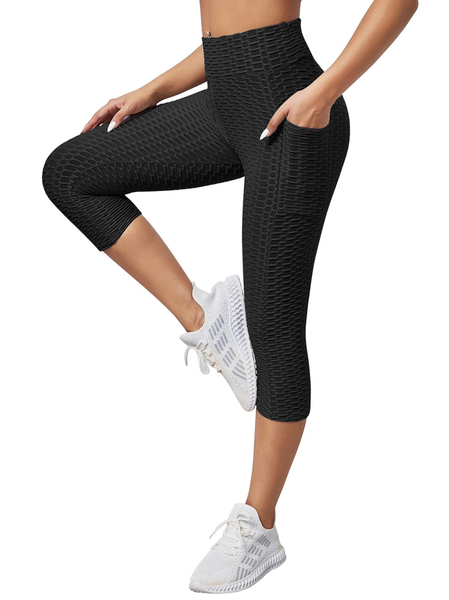 

Sports Tight Plain Sweatpants & Joggers, Black, Leggings