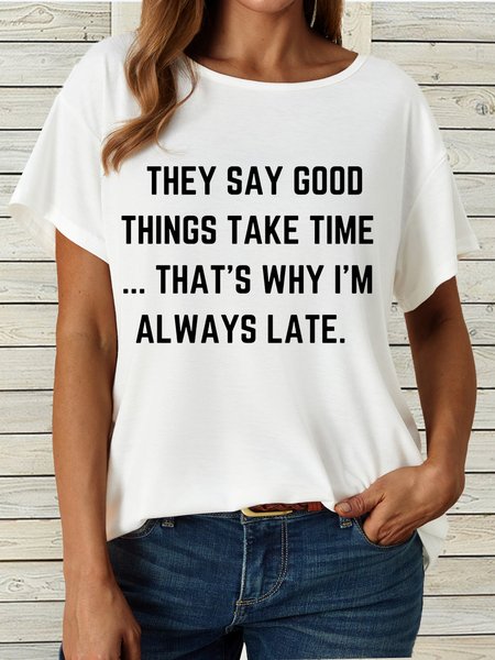 

Women's Sarcastic Funny Casual Letters T-Shirt, White, T-shirts