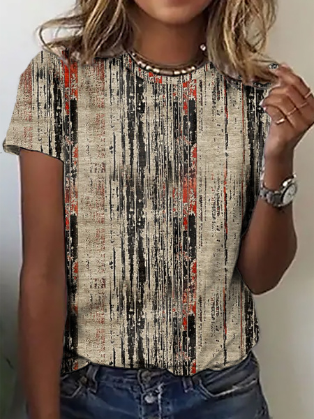 

Plus Size Ombre Casual Crew Neck T-Shirt, Multicolor, T-Shirts