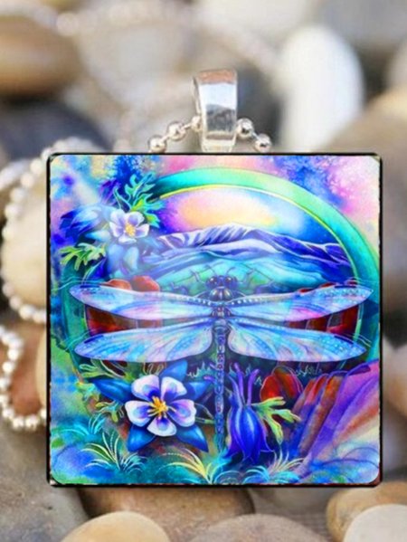 

Transparent Crystal Dragonfly Necklace Casual Retro Style Women's Jewelry, As picture, Necklaces