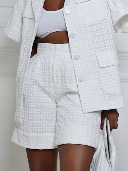 

Urban Plain Regular Fit A-Line Shorts, White, Shorts