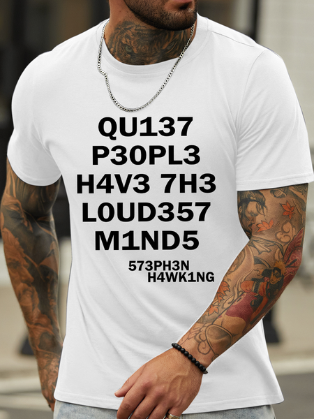 

Lilicloth X Hynek Rajtr Funny Text Quiet People Men's T-Shirt, White, T-shirts