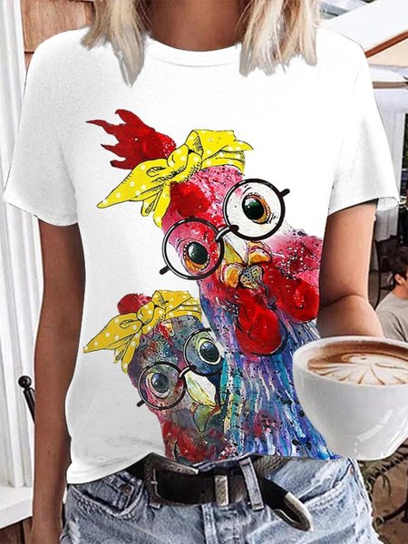 

Women's Funny Rooster T-Shirt, White, T-Shirts