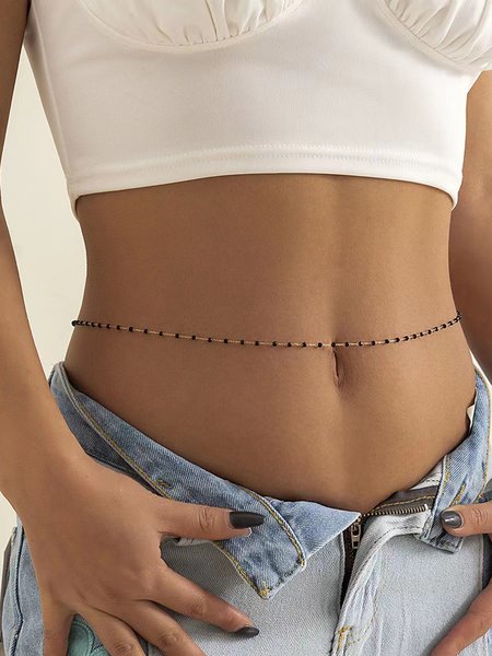 

Simple black and white beaded sexy summer beach waist chain, Other Accs