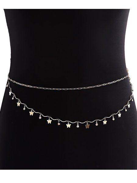 

Pendant Double Layer Sexy Body Waist Chain, Silver, Other Accs