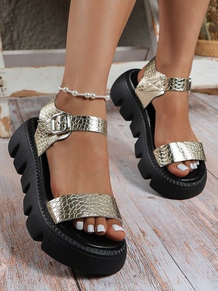 

Comfort Platform Sandals, Champagne, Sandals
