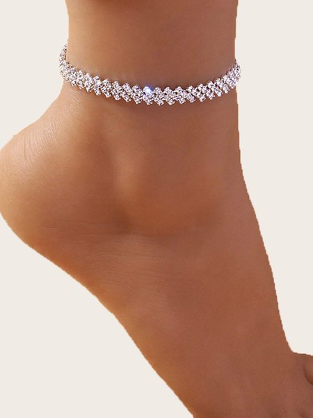 

Fashion Rhinestone Heart Pendant Anklet, Silver, Bracelets & Anklets
