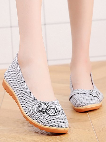 

Plaid Comfort Soft Sole Pumps, Color2, Flats