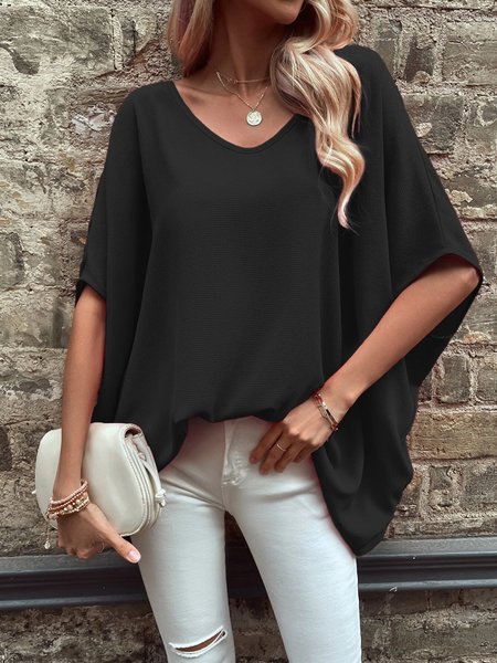 

Women's Dolman Sleeve Loose Casual Shirt Top, Black, Shirts & Blouses