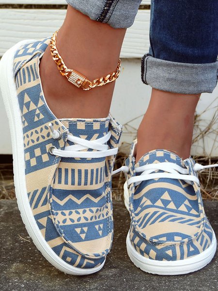 

Women's Geometric Pattern Loafers Comfortable & Lightweight Ladies Shoes, As picture, Sneakers