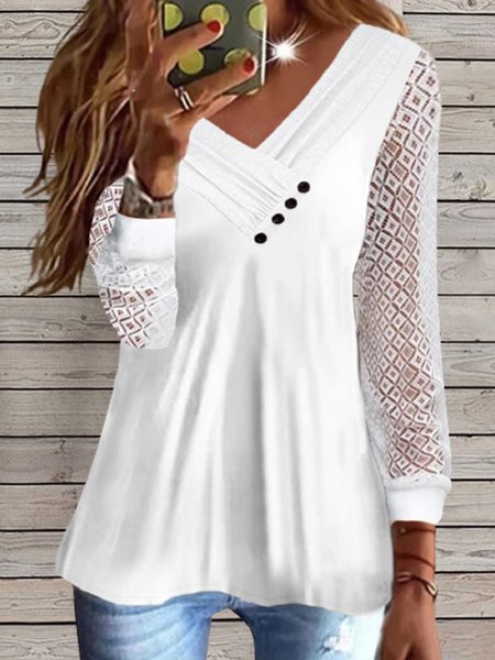 

Others Casual Loose tunic Shirt, White, Shirts & Blouses