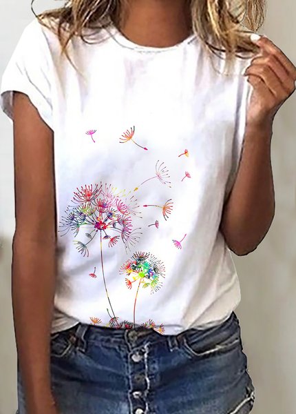 

White Short Sleeve Round Neck Tee, Tees & T-shirts