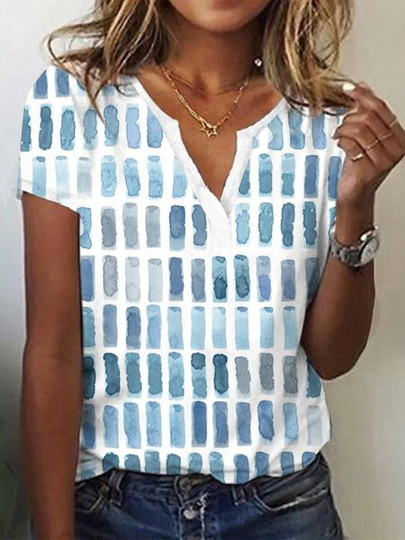 

Ombre Casual Loose T-Shirt, Blue, T-Shirts