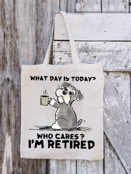 

Women's What day is today Who cares I’m retired Shopping Tote, White, Bags