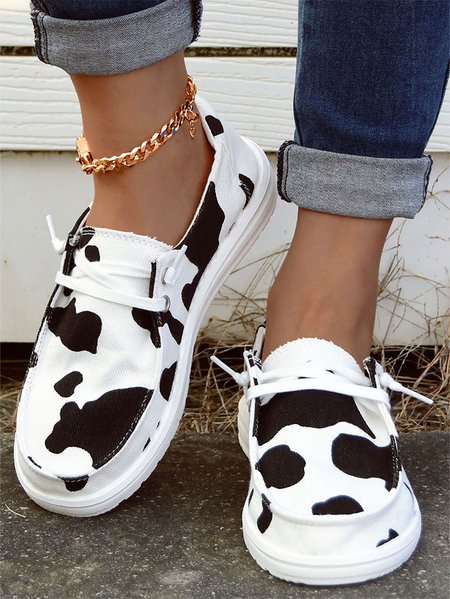 

Women's Cow Pattern Loafers Comfortable & Lightweight Ladies Shoes, As picture, Sneakers