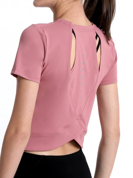 

Crew Neck Loose Casual T-Shirt, Pink, T-Shirts