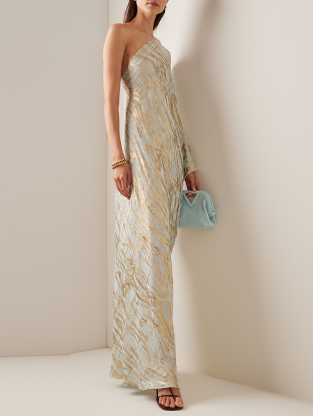 

Women's Party Striped One Shoulder Elegant Dress, As picture, Maxi Dresses