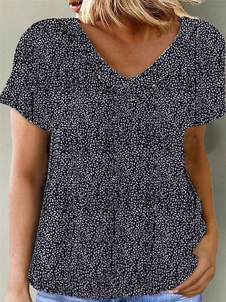 

Women's Knitting What Floral T-Shirt Tops, Black, T-Shirts