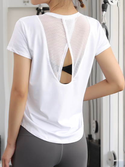 

Loose Plain Crew Neck Casual T-Shirt, White, T-Shirts