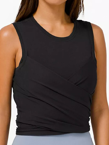 

Plain Casual Regular Fit Tank Top, Black, Tanks & Camis