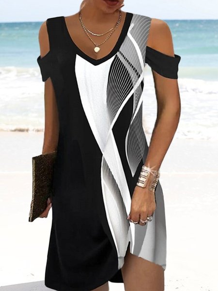 

Casual Color Block Loose Dress, Black, Dresses