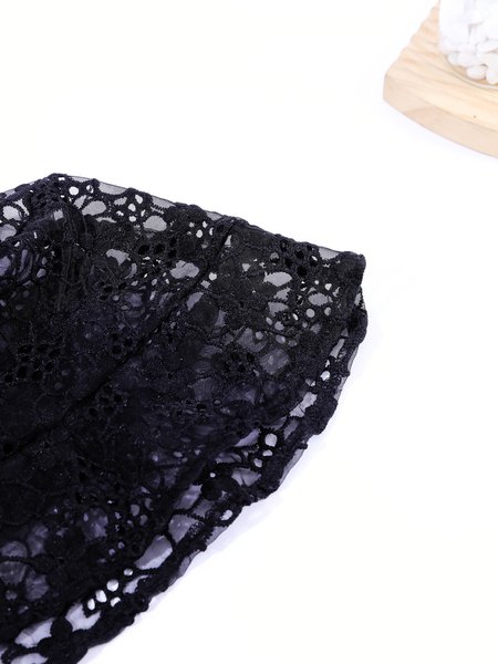 

Casual White Lace Stitching Sunscreen Fisherman Hat Vacation Beach Women's Accessories, Black, Women Hats