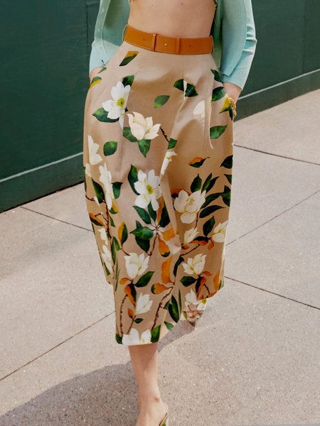 

Urban Loose Floral A-Line Skirt, Khaki, Skirts