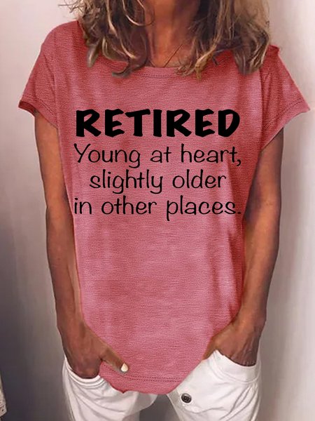 

Women's funny Retired Casual Letters T-Shirt, Pink, T-shirts