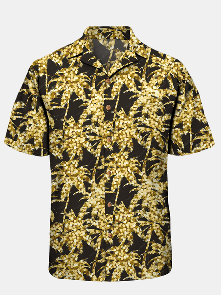 

Hardaddy® Cotton Palm Tree Aloha Shirt, Black, Men Shirts