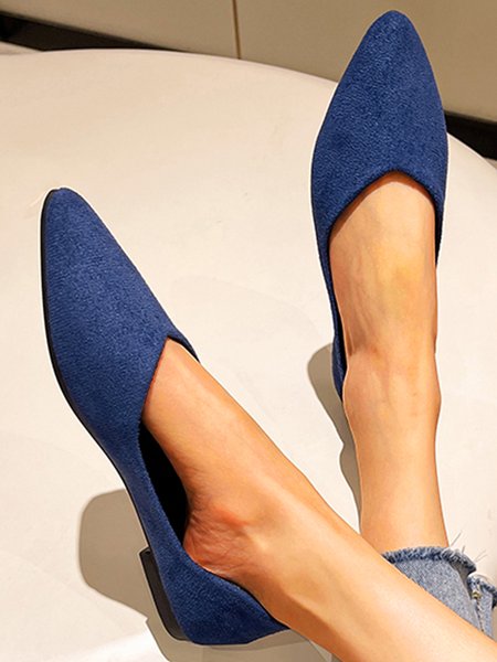 

Suede Professional Commuter Pointed Toe Flats, Blue, Flats