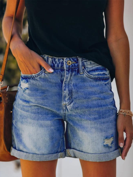 

Women's Casual Denim Shorts, Blue, Jeans