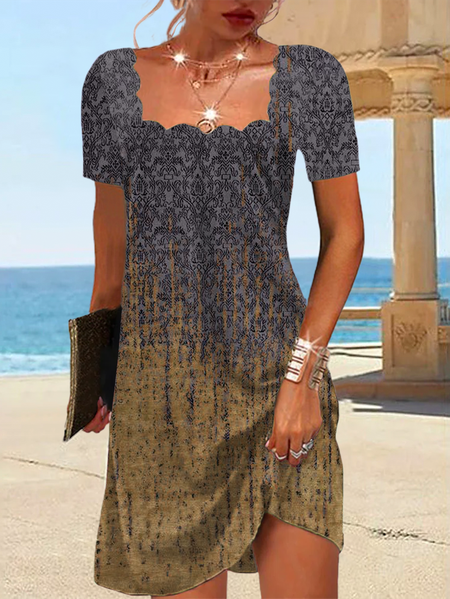

Casual Ethnic Dress, Khaki, Dresses