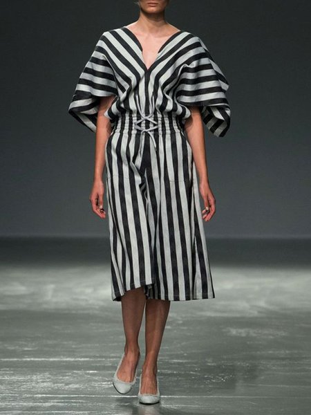 

Urban Striped Regular Fit Jumpsuit, Black, Jumpsuits