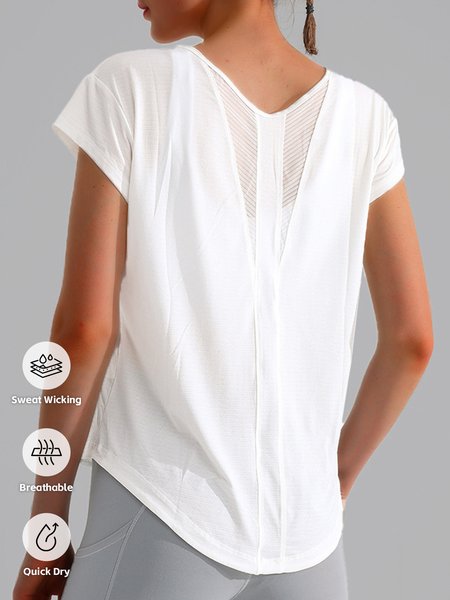 

Casual Crew Neck Loose T-Shirt, White, T-Shirts