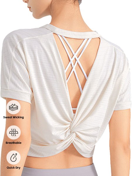 

Crew Neck Casual T-Shirt, White, T-Shirts