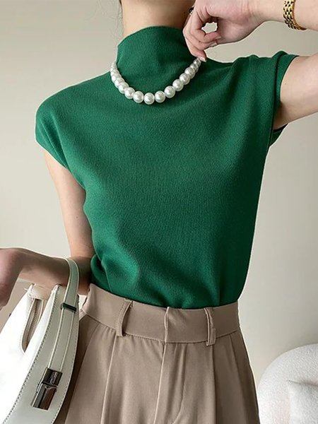 

Half Turtleneck Regular Fit Urban T-Shirt, Green, Tees
