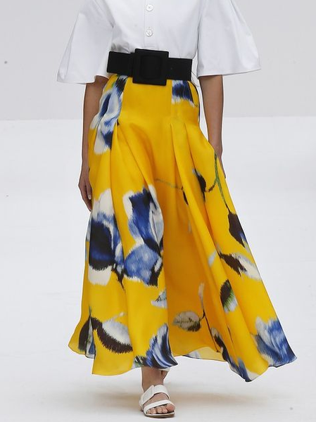 

Loose Floral Elegant Skirt, As picture, Skirts