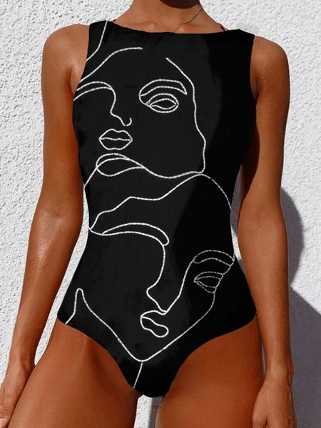 Printing Casual Abstract One Piece