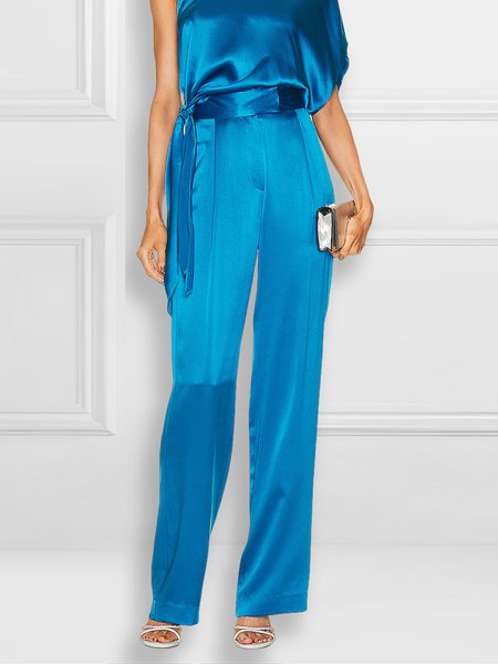 

Regular Fit Plain Elegant Fashion Pants, Blue, Pants