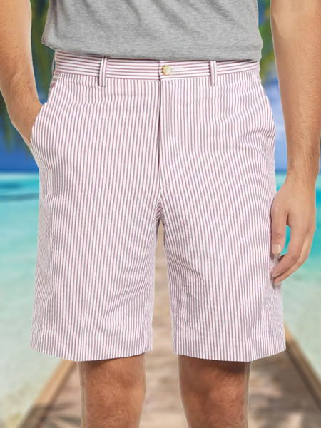

Striped Casual Bermuda Shorts, Pink, Men's shorts