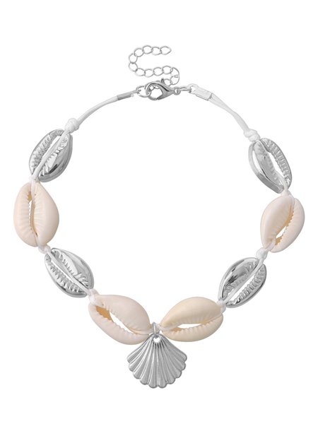 Alloy Scallop Anklet, Silver, swimwear>>Beach Accessories