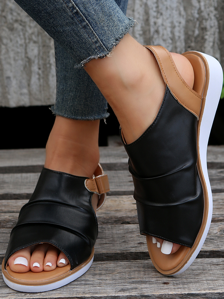 

Women's PU Outdoor Flat Sandals, As picture, Sandals
