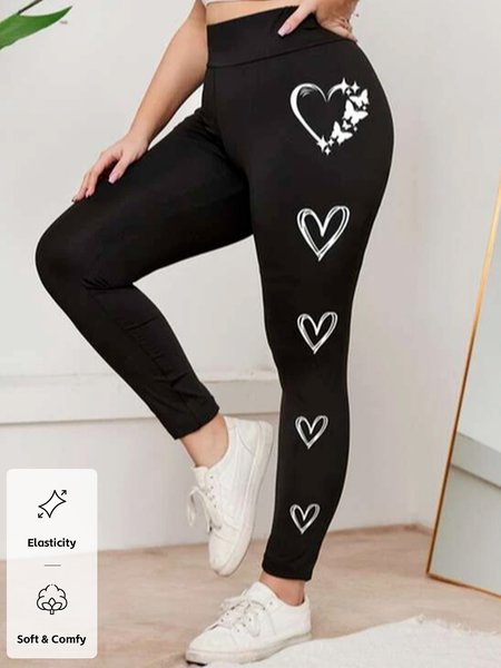 

Casual Regular Fit Sweatpants & Joggers, Black, Leggings