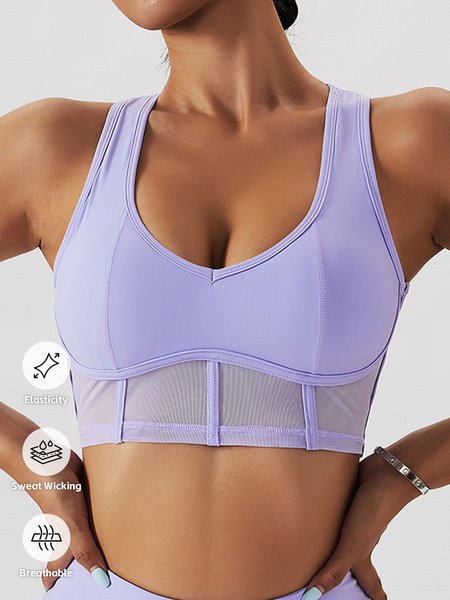 

Sexy Plain Sports Bra, Purple, Crop Bras